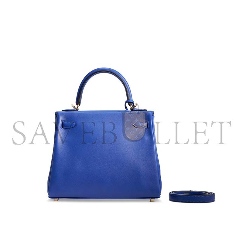 HERMÈS MASTER A BLEU ÉLECTRIQUE SWIFT LEATHER RETOURNÉ KELLY 28 WITH GOLD HARDWARE (28*22*10cm)